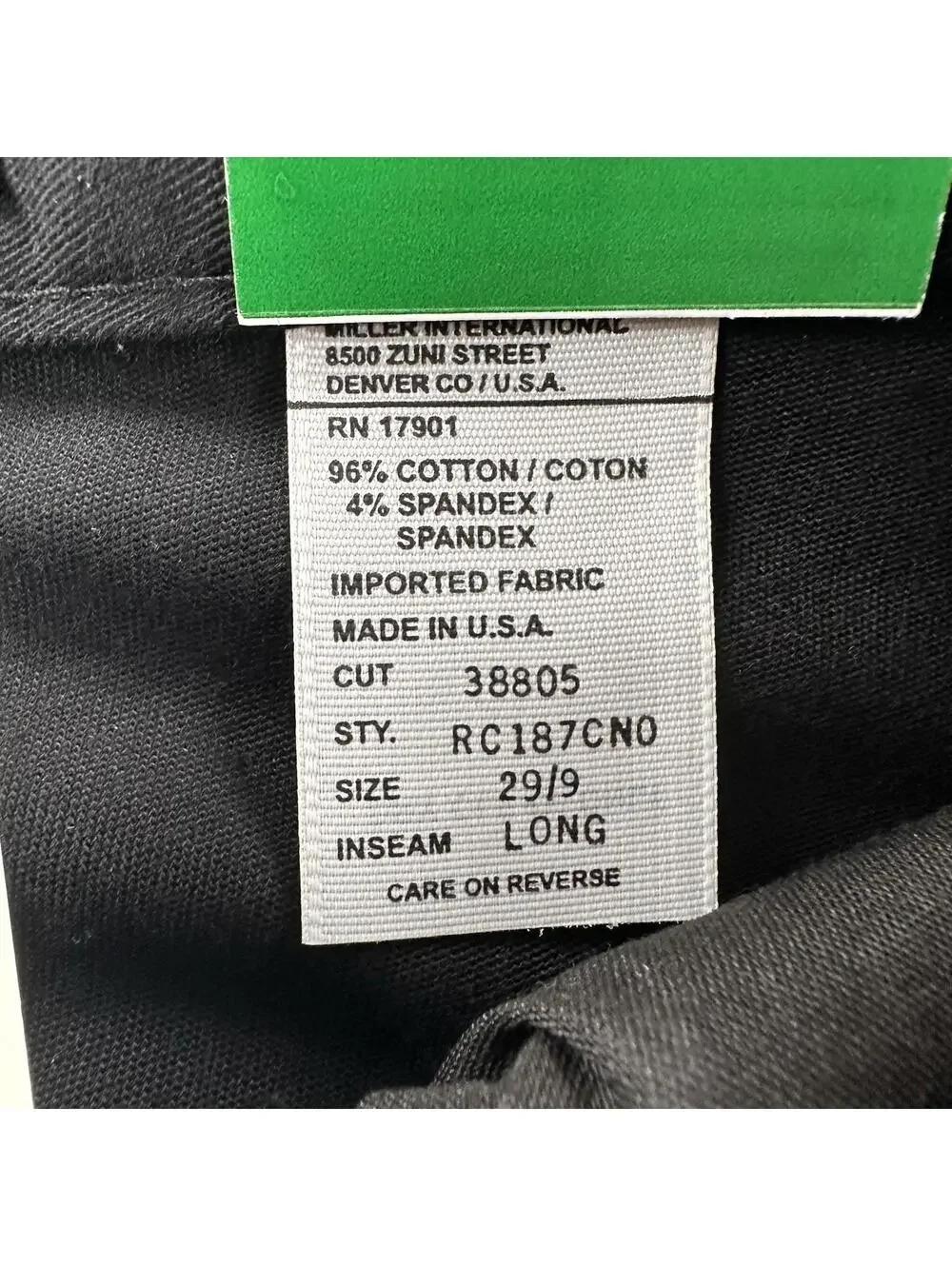 VTG Rockies Pants Women 29/9 Black Stretch Twill No Pocket 29x32 Inseam NWT USA - Picture 2 of 9